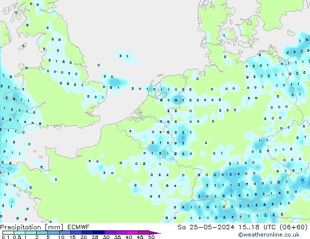 Precipitation ECMWF Sa 25.05.2024 18 UTC