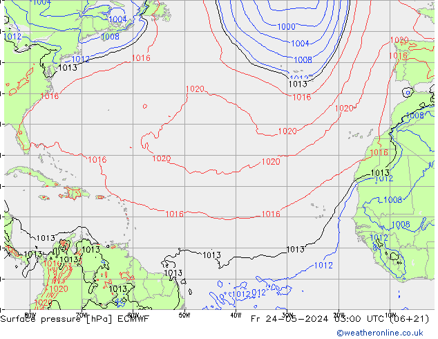 Luchtdruk (Grond) ECMWF vr 24.05.2024 03 UTC