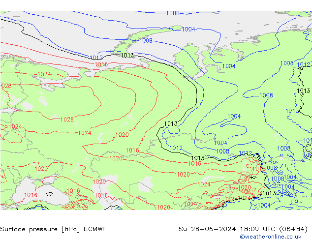 Bodendruck ECMWF So 26.05.2024 18 UTC