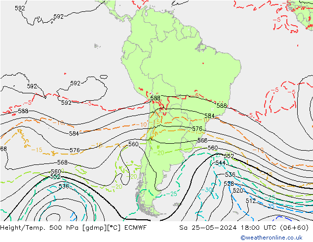 Z500/Rain (+SLP)/Z850 ECMWF so. 25.05.2024 18 UTC
