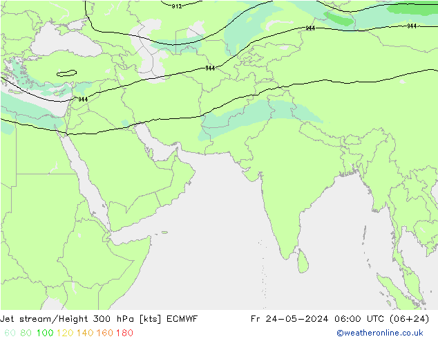 Corriente en chorro ECMWF vie 24.05.2024 06 UTC