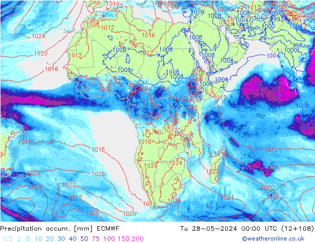 Precipitation accum. ECMWF Ter 28.05.2024 00 UTC