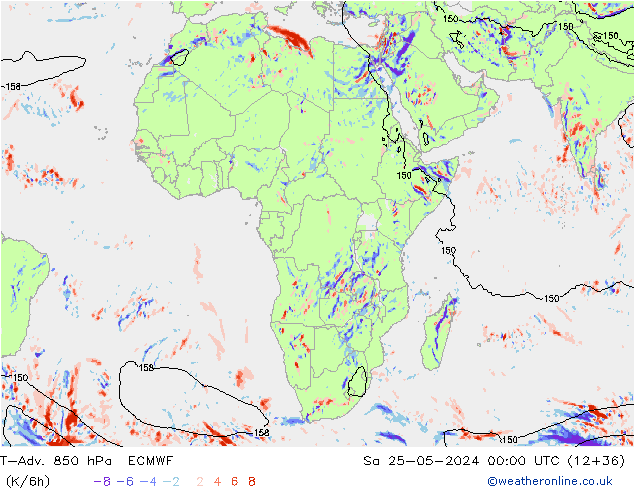 T-Adv. 850 hPa ECMWF So 25.05.2024 00 UTC