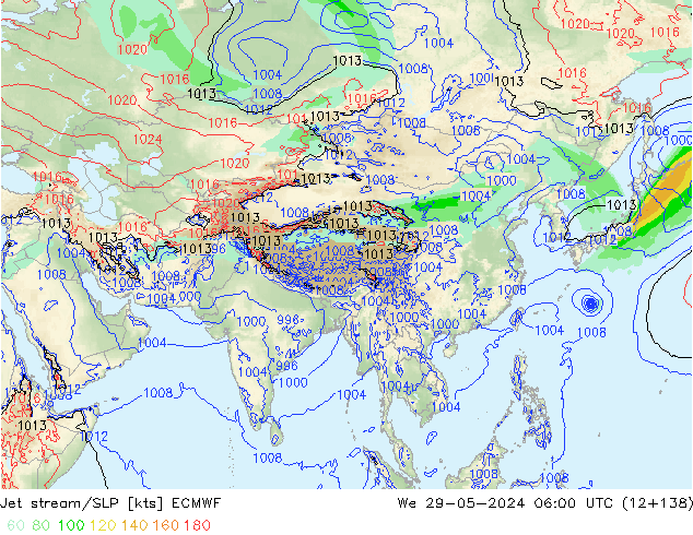 Jet stream/SLP ECMWF St 29.05.2024 06 UTC