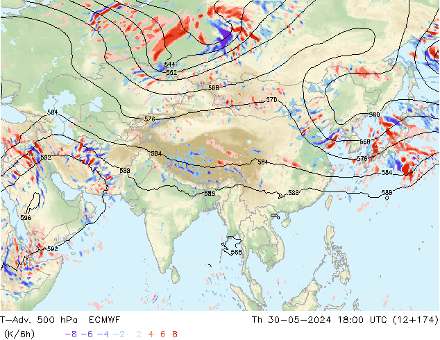 T-Adv. 500 hPa ECMWF  30.05.2024 18 UTC