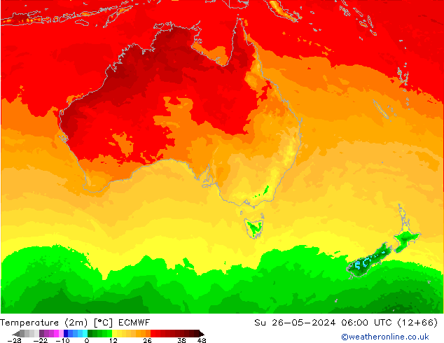 Temperature (2m) ECMWF Ne 26.05.2024 06 UTC
