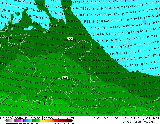 Z500/Rain (+SLP)/Z850 ECMWF Fr 31.05.2024 18 UTC