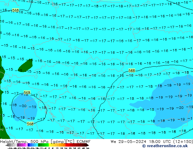 Z500/Rain (+SLP)/Z850 ECMWF We 29.05.2024 18 UTC