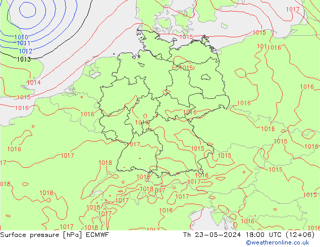 pression de l'air ECMWF jeu 23.05.2024 18 UTC