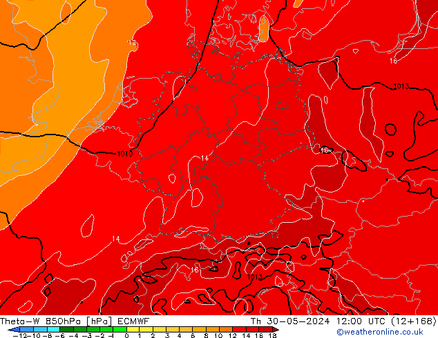 Theta-W 850hPa ECMWF Th 30.05.2024 12 UTC