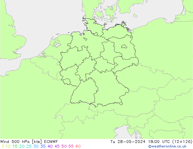 wiatr 500 hPa ECMWF wto. 28.05.2024 18 UTC