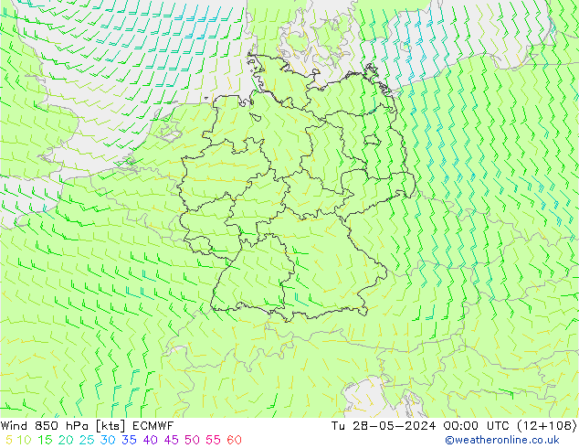 Wind 850 hPa ECMWF Di 28.05.2024 00 UTC