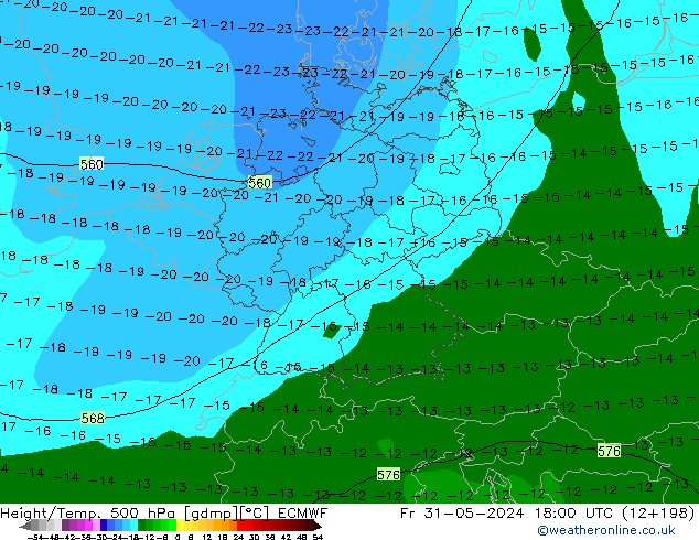 Z500/Rain (+SLP)/Z850 ECMWF ven 31.05.2024 18 UTC