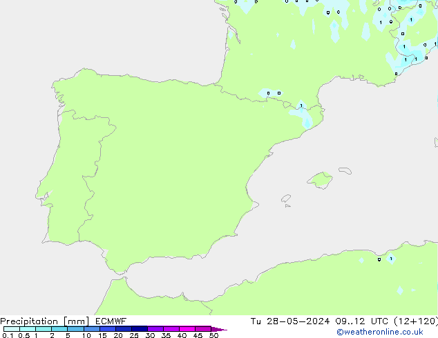 Neerslag ECMWF di 28.05.2024 12 UTC