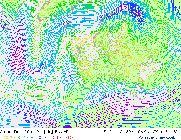 风 200 hPa ECMWF 星期五 24.05.2024 06 UTC