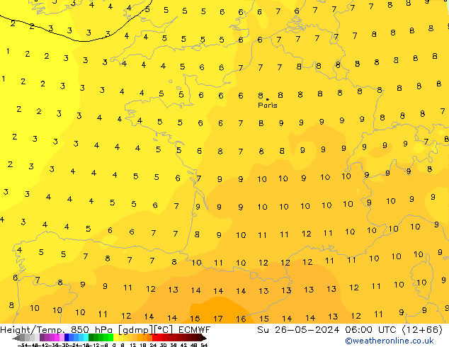 Z500/Rain (+SLP)/Z850 ECMWF  26.05.2024 06 UTC