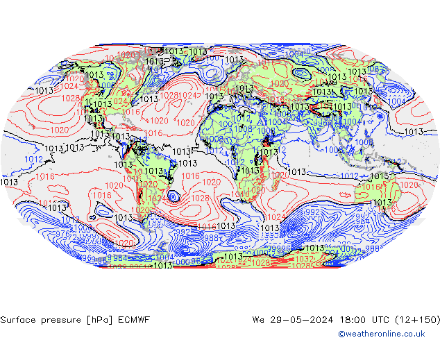 pression de l'air ECMWF mer 29.05.2024 18 UTC