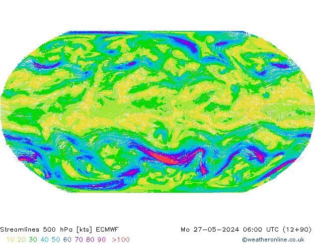 ветер 500 гПа ECMWF пн 27.05.2024 06 UTC