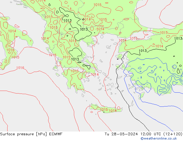 Surface pressure ECMWF Tu 28.05.2024 12 UTC