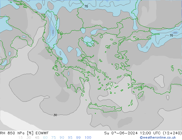 RH 850 hPa ECMWF dom 02.06.2024 12 UTC