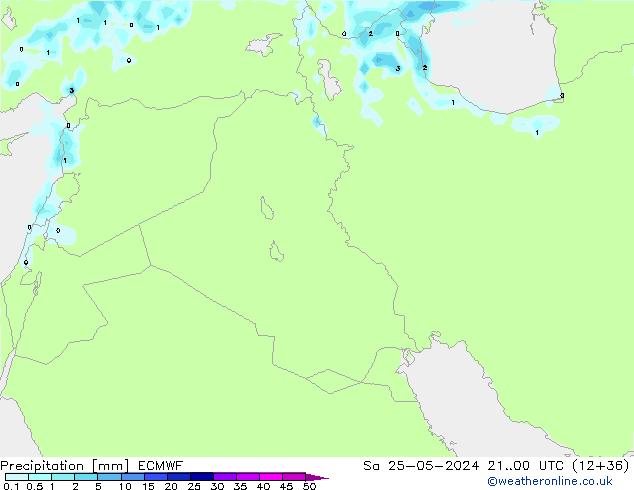 Precipitation ECMWF Sa 25.05.2024 00 UTC