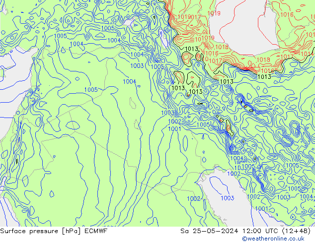 pression de l'air ECMWF sam 25.05.2024 12 UTC