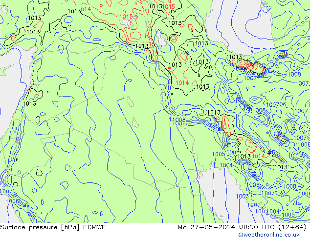 Surface pressure ECMWF Mo 27.05.2024 00 UTC