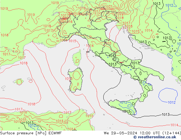 приземное давление ECMWF ср 29.05.2024 12 UTC