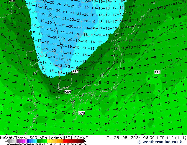 Z500/Regen(+SLP)/Z850 ECMWF di 28.05.2024 06 UTC