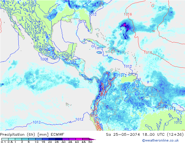 Z500/Rain (+SLP)/Z850 ECMWF сб 25.05.2024 00 UTC