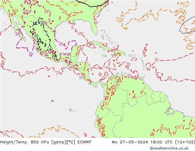 Height/Temp. 850 hPa ECMWF  27.05.2024 18 UTC