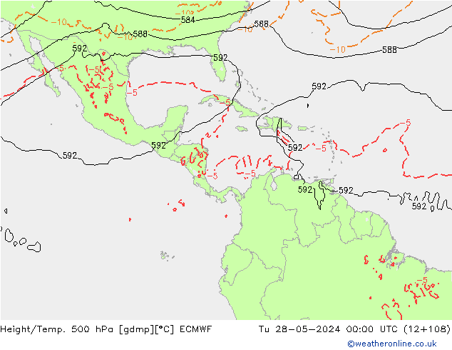 Height/Temp. 500 гПа ECMWF вт 28.05.2024 00 UTC