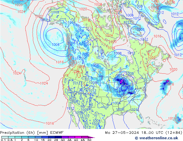 Z500/Rain (+SLP)/Z850 ECMWF Mo 27.05.2024 00 UTC