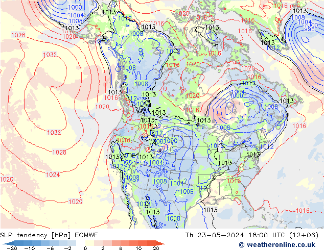 Drucktendenz ECMWF Do 23.05.2024 18 UTC