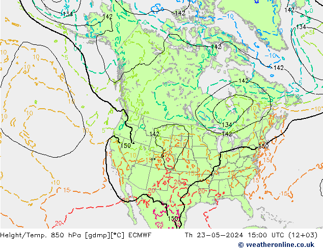 Height/Temp. 850 hPa ECMWF 星期四 23.05.2024 15 UTC