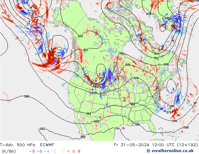 T-Adv. 500 hPa ECMWF  31.05.2024 12 UTC