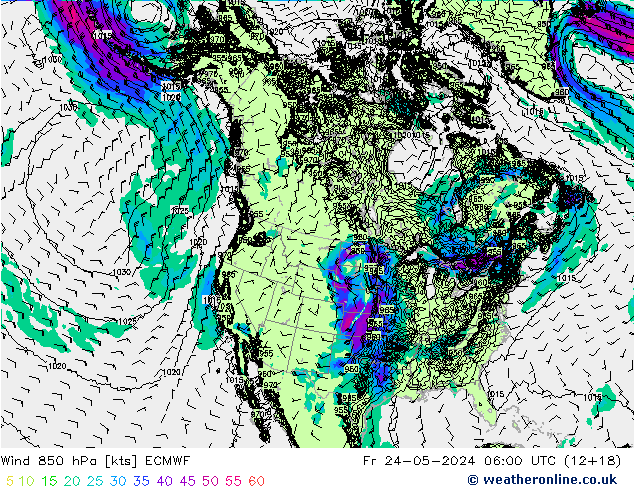 风 850 hPa ECMWF 星期五 24.05.2024 06 UTC