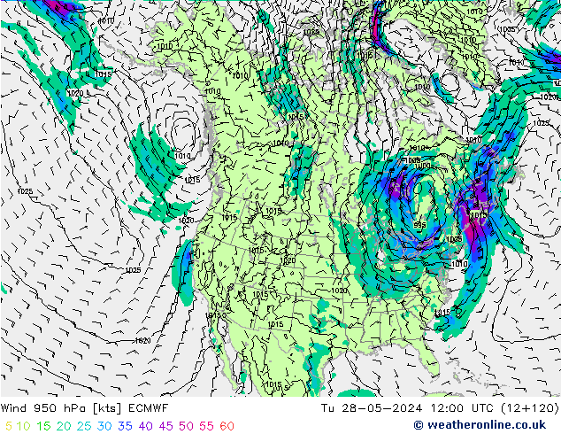 Wind 950 hPa ECMWF Tu 28.05.2024 12 UTC