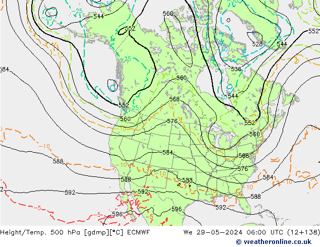 Z500/Rain (+SLP)/Z850 ECMWF St 29.05.2024 06 UTC