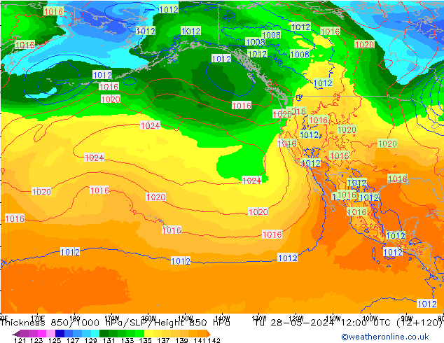 850-1000 hPa Kalınlığı ECMWF Sa 28.05.2024 12 UTC