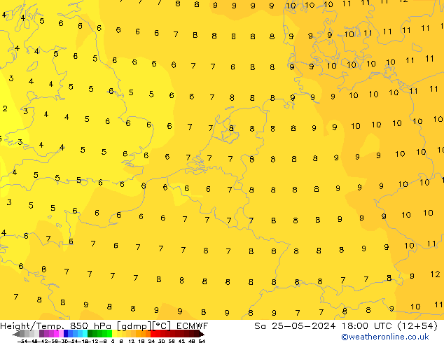 Z500/Rain (+SLP)/Z850 ECMWF sab 25.05.2024 18 UTC