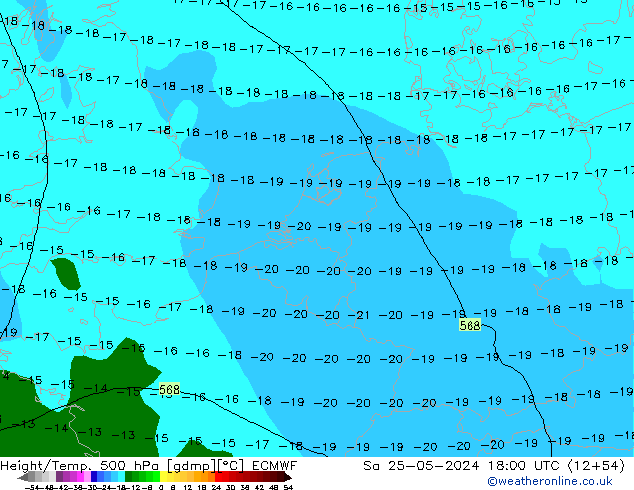 Z500/Rain (+SLP)/Z850 ECMWF sab 25.05.2024 18 UTC