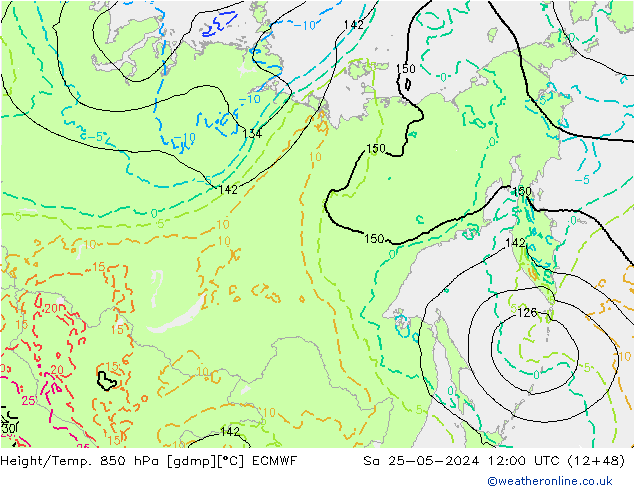 Height/Temp. 850 hPa ECMWF  25.05.2024 12 UTC