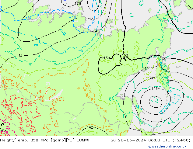 Z500/Rain (+SLP)/Z850 ECMWF  26.05.2024 06 UTC