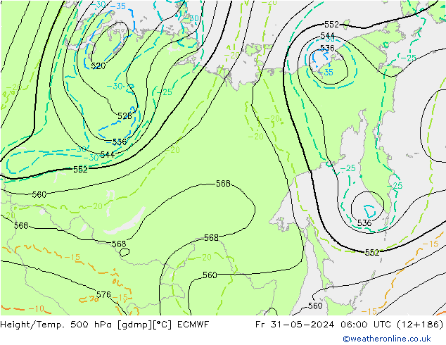 Z500/Rain (+SLP)/Z850 ECMWF пт 31.05.2024 06 UTC