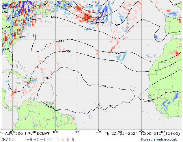 T-Adv. 500 hPa ECMWF jue 23.05.2024 12 UTC