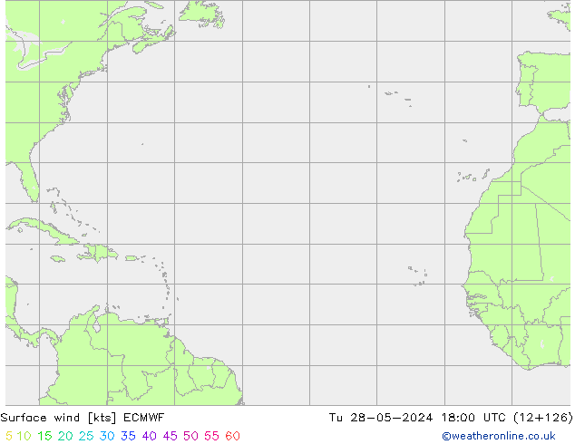 ветер 10 m ECMWF вт 28.05.2024 18 UTC
