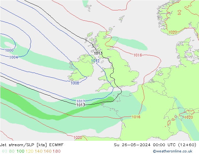 Jet stream/SLP ECMWF Su 26.05.2024 00 UTC