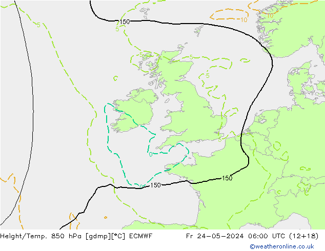 Z500/Rain (+SLP)/Z850 ECMWF Sex 24.05.2024 06 UTC