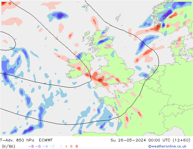 T-Adv. 850 hPa ECMWF Su 26.05.2024 00 UTC